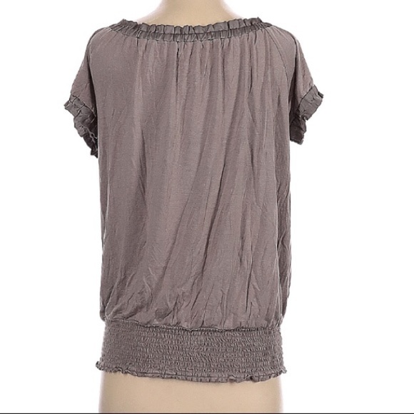 INC International Concepts women’s Small Short Sleeve Top taupe small - Picture 2 of 4